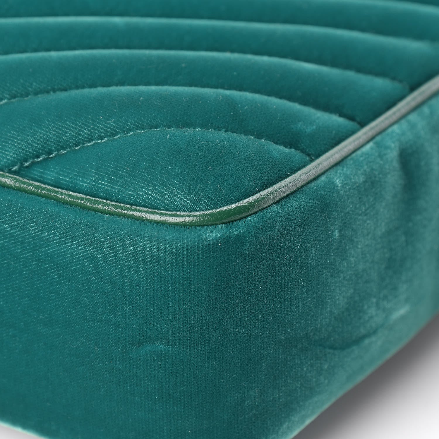 Saint Laurent Velvet Matelasse Monogram Lou Camera Bag Deep Malachite 11 of 20