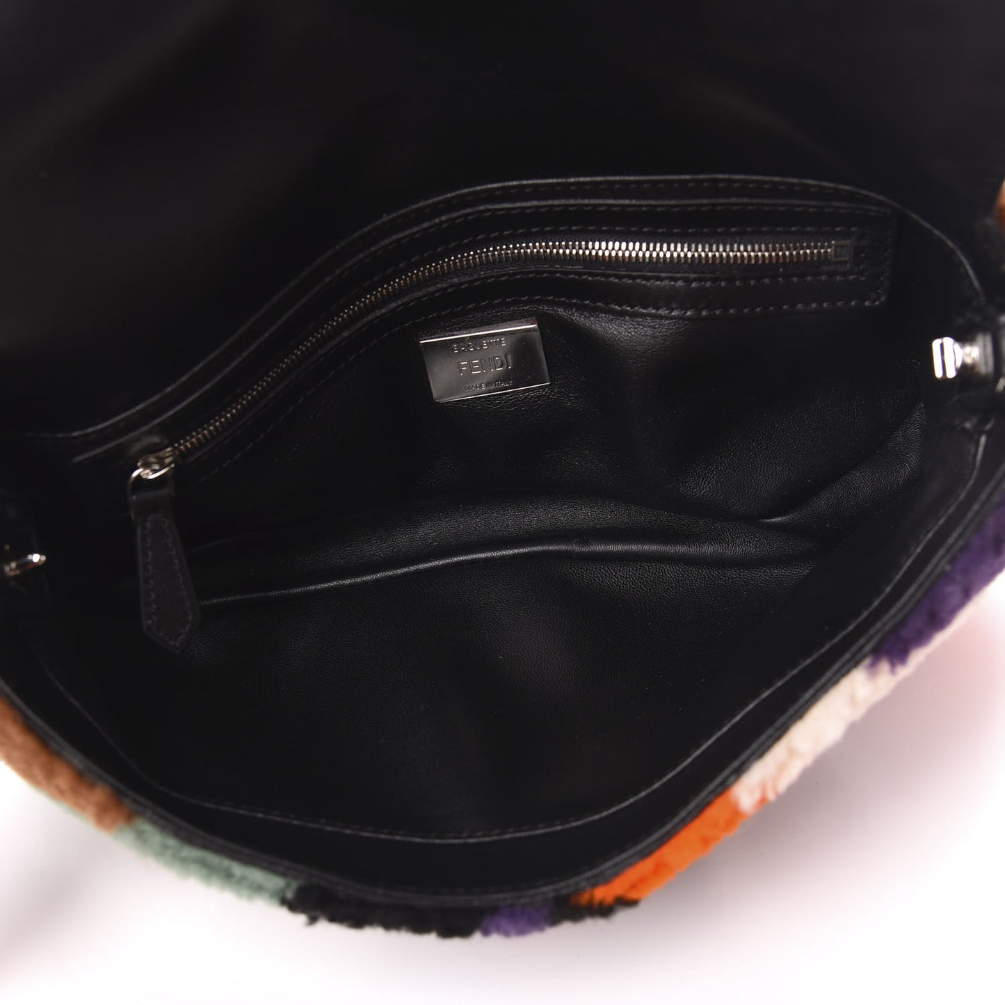 Shearling Calfskin Goat Fox Fur Bugs Baguette Orange Multicolor