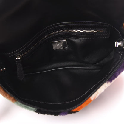 Fendi Shearling Calfskin Goat Fox Fur Bugs Baguette Orange Multicolor 6 of 12
