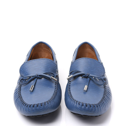 Louis Vuitton Epi Mens Moccasin Loafers 10 Blue 3 of 9