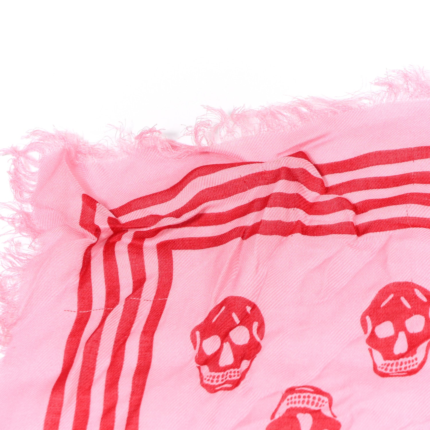 Alexander McQueen Silk Skull Scarf Pink Red 4 of 8
