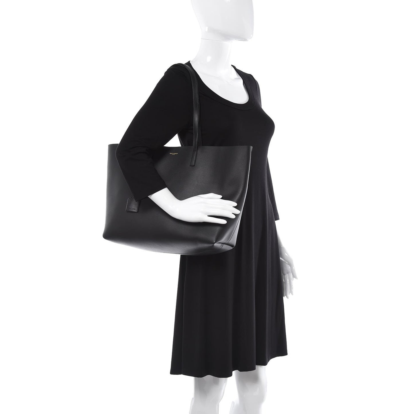 Calfskin Large Shopping Tote Black