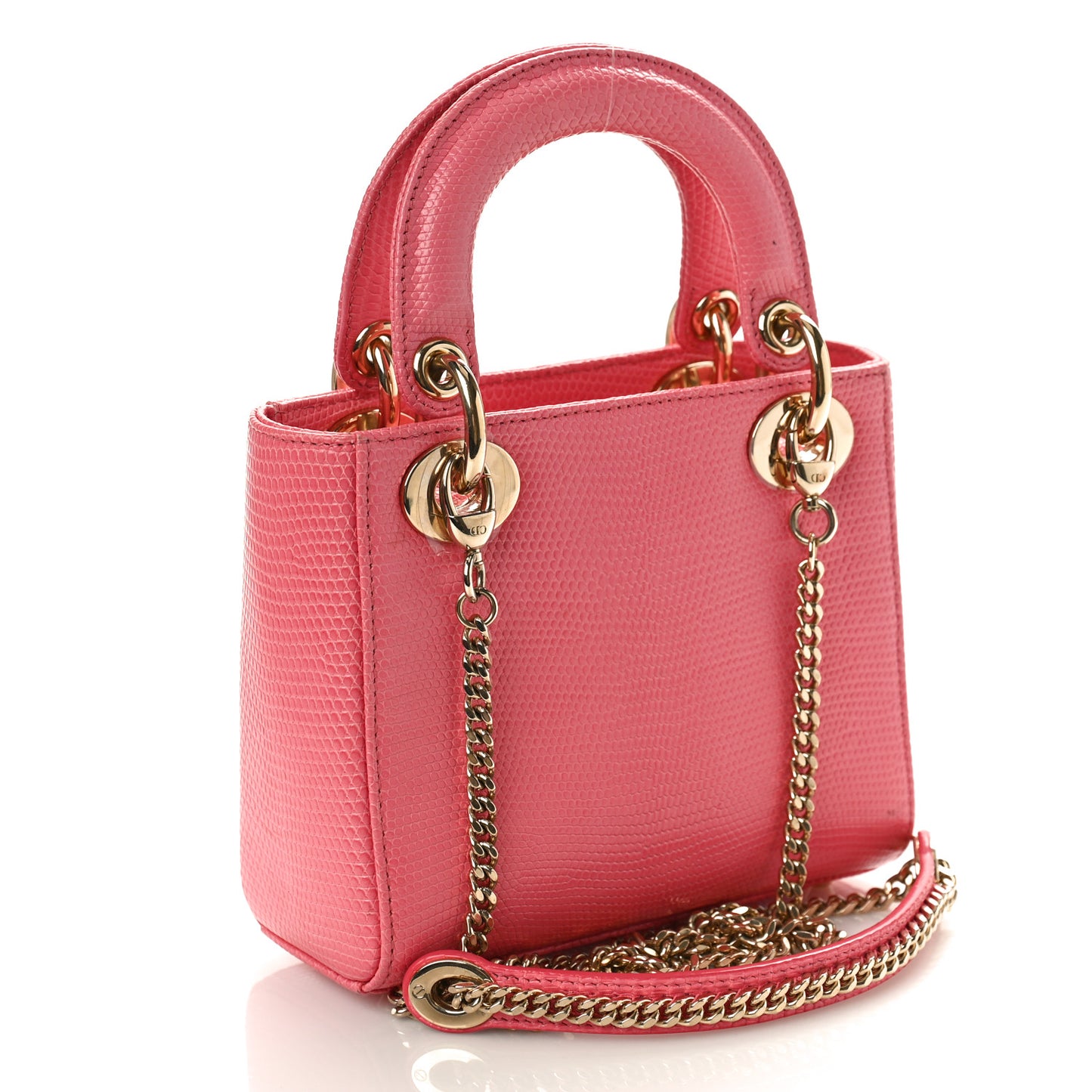 Lizard Mini Lady Dior Pink