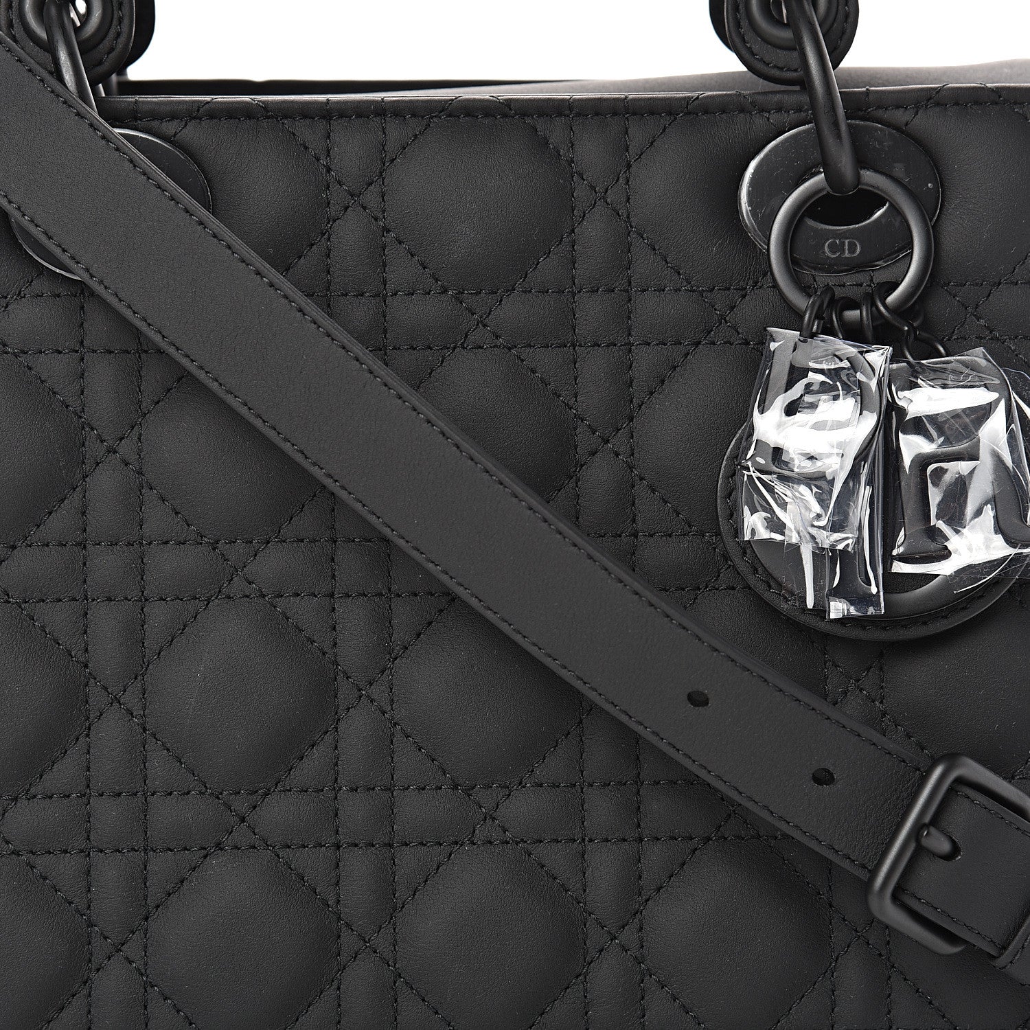 Christian Dior Ultra Matte Calfskin Cannage Medium Lady Dior Black 7 of 16