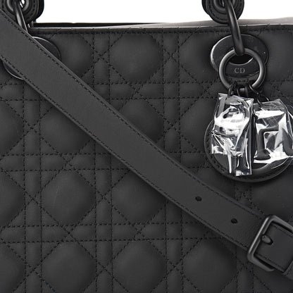 Christian Dior Ultra Matte Calfskin Cannage Medium Lady Dior Black 7 of 16