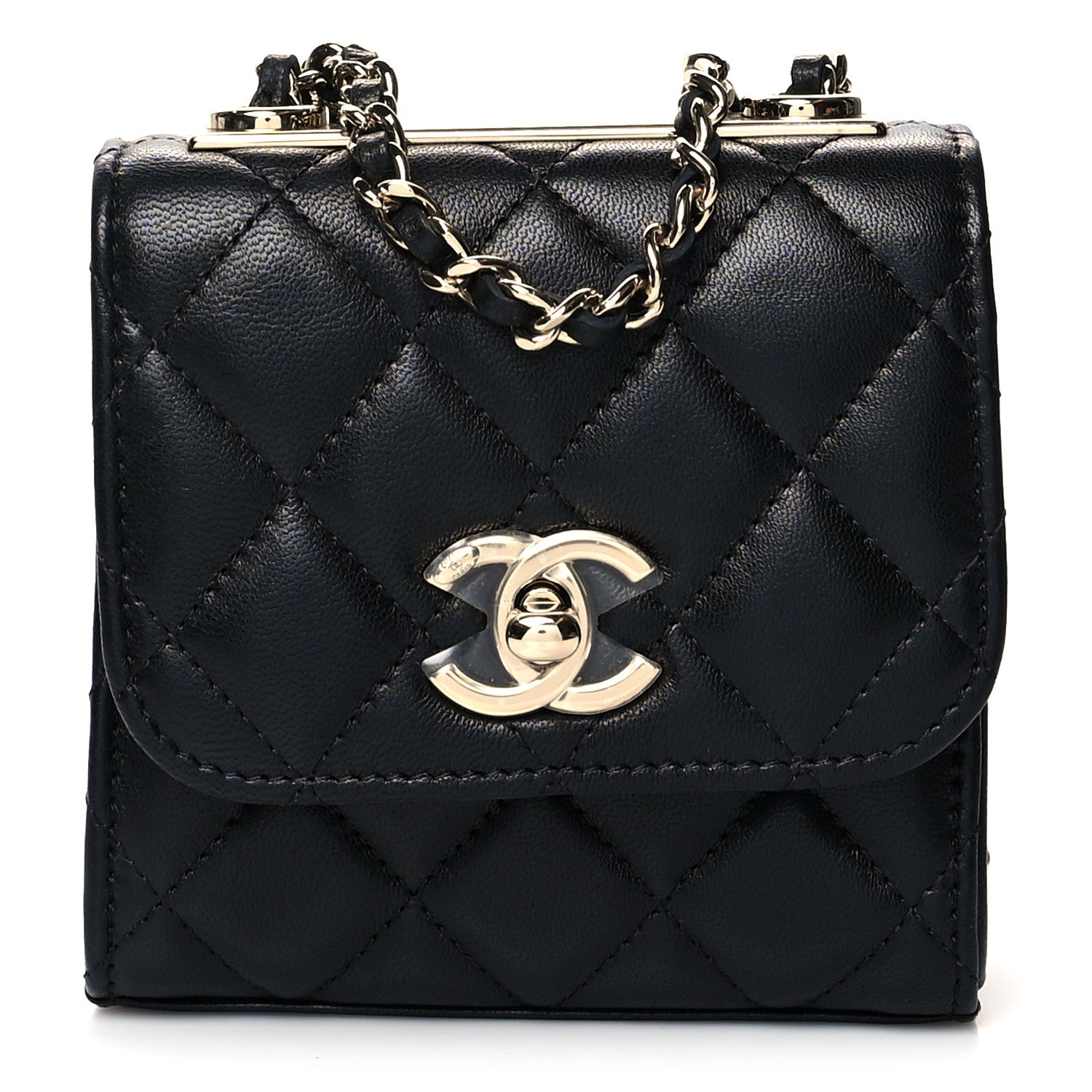 Chanel Lambskin Quilted Mini Trendy CC Chain Wallet Black 1 of 10