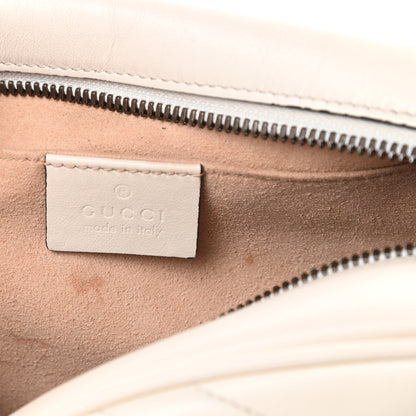 Gucci Calfskin Matelasse Small GG Marmont Chain Shoulder Bag White 6 of 16