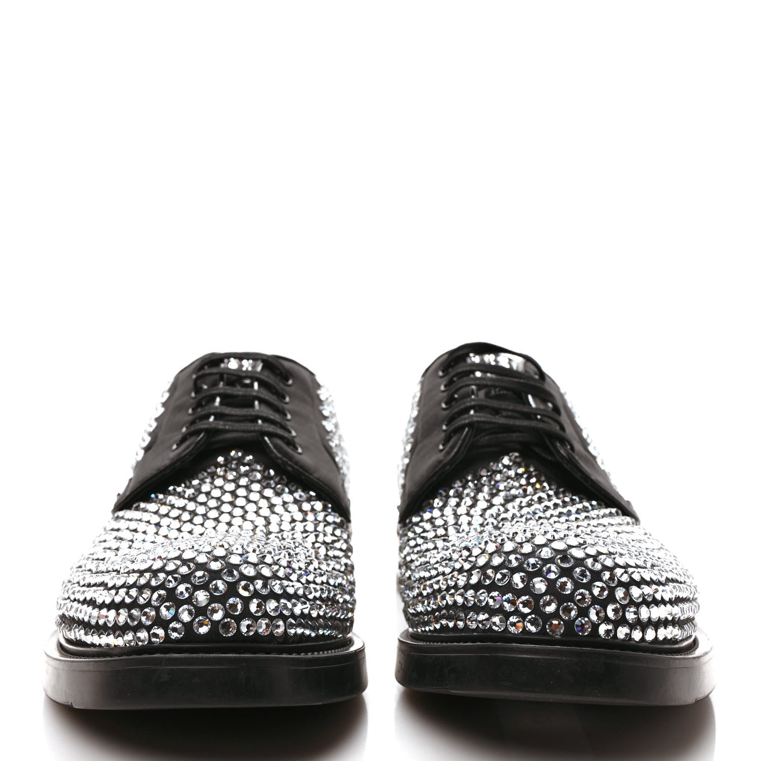 Prada Satin Crystal Mens Derby Loafers 8 Crystal 2 of 10