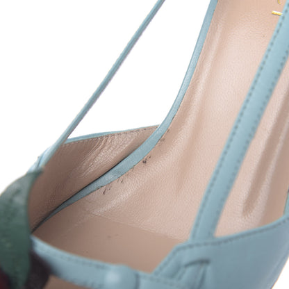 Gucci Malaga Kid Unia Cherry Pumps 38.5 New Acquamarine Emerald Cocoa 10 of 12