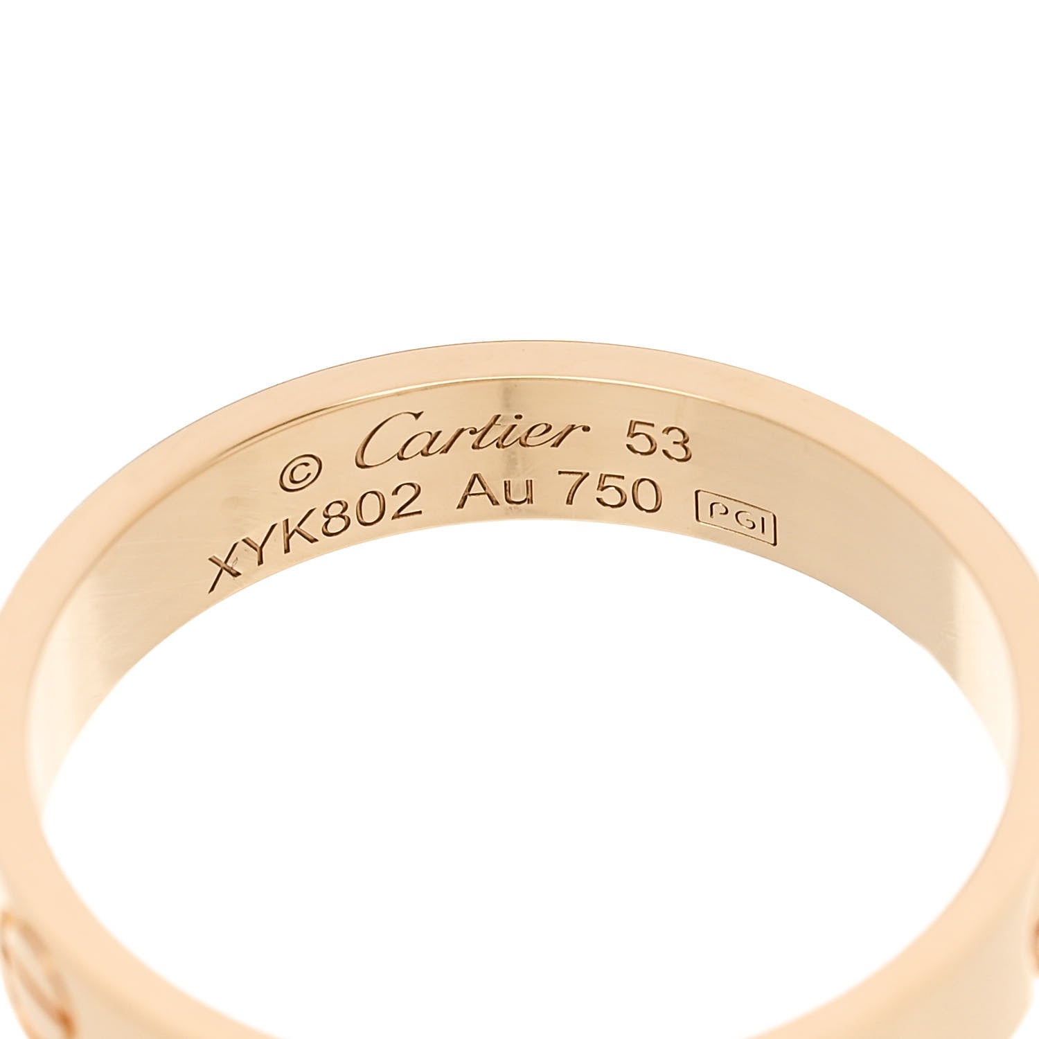 Cartier 18K Yellow Gold 3.5mm LOVE Wedding Band Ring 53 6.5 4 of 5