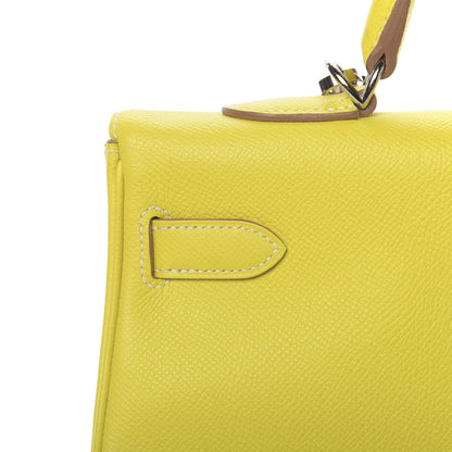Hermes Epsom Candy Kelly Retourne 35 Lime Gris Perle 12 of 42