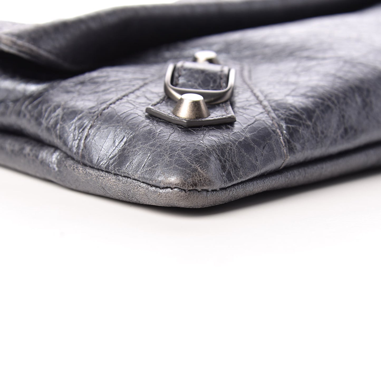 Agneau Envelope Clutch Gris Hematite