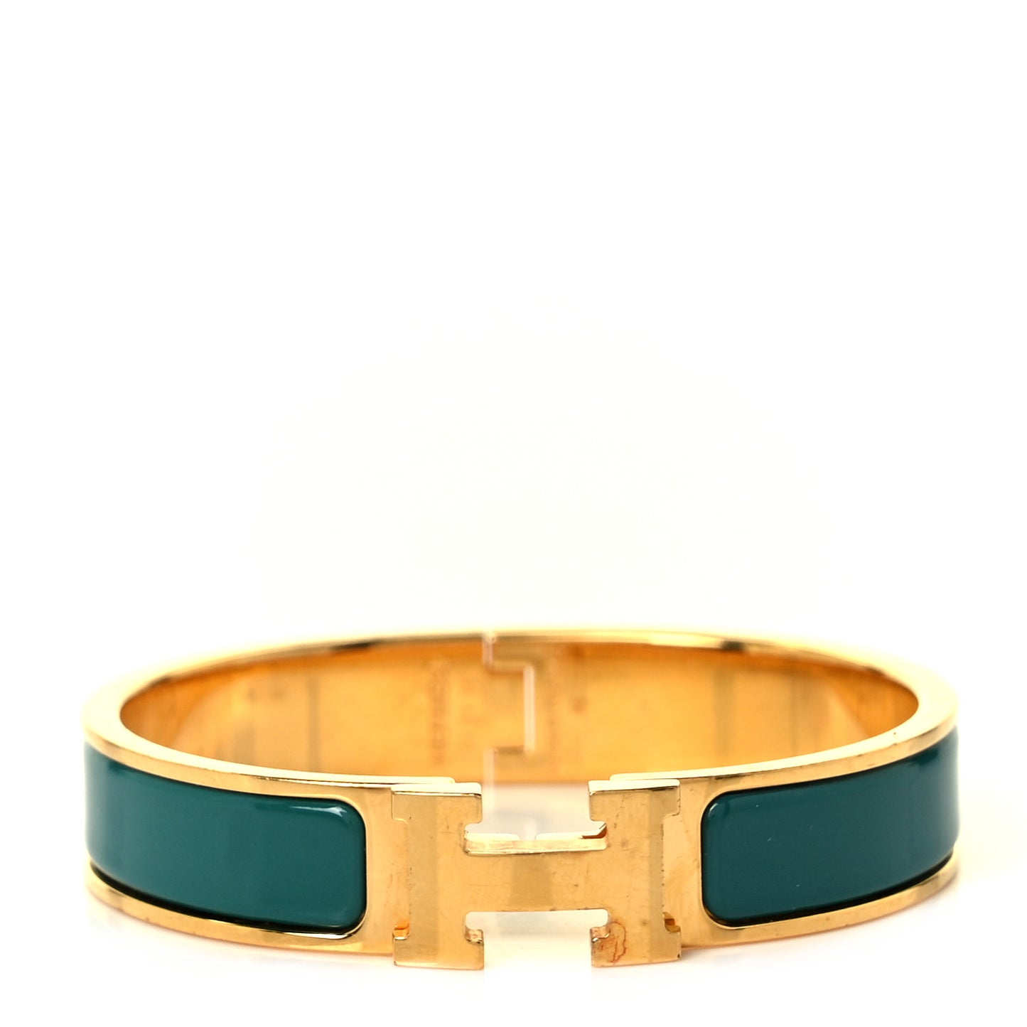 Enamel Narrow Clic Clac H Bracelet PM Malachite