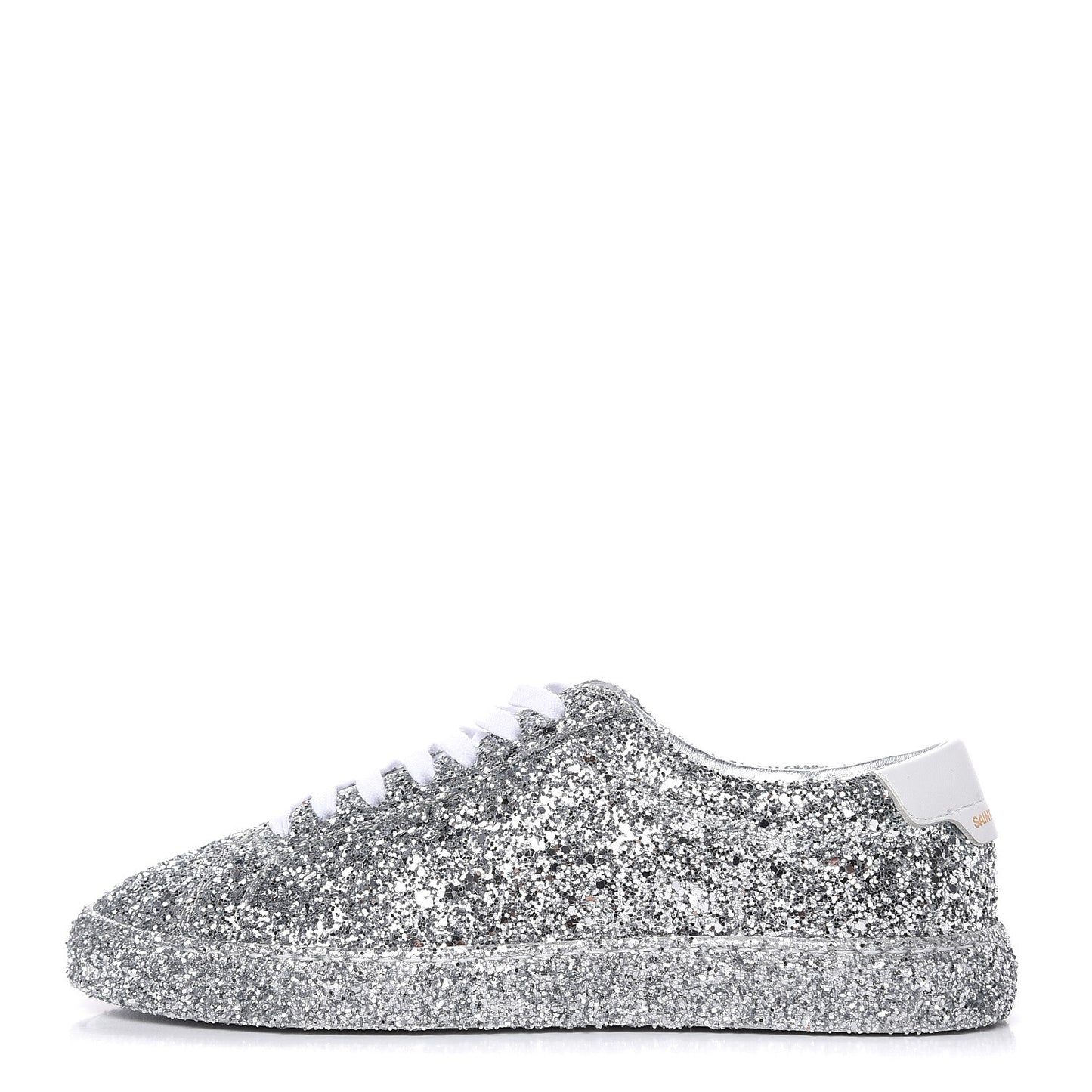 Calfskin Crystal Glitter Andy Sneakers 37.5 Silver