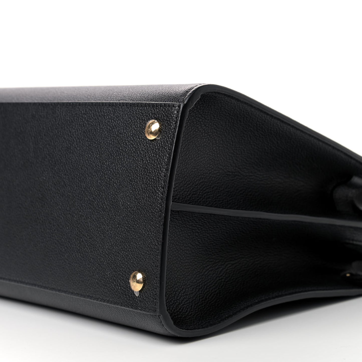 Grainy Calfskin Medium Title Bag Black