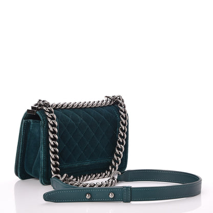 Chanel Velvet Quilted Small Boy Flap Turquoise 3 of 8