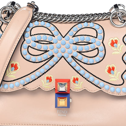 Fendi Vitello Liberty Scalloped Studded Flowers and Bows Small Kan I Shoulder Bag Plaster Multicolor 10 of 10