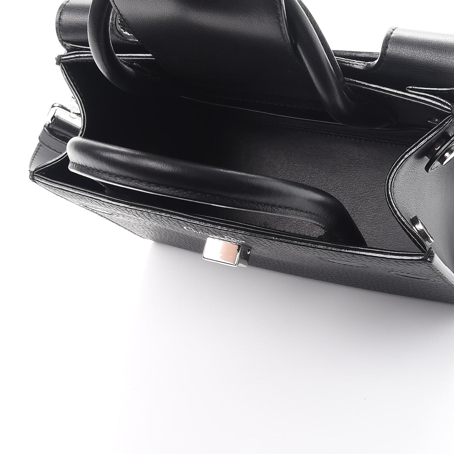 Grained Calfskin Mini Diorever Flap Black