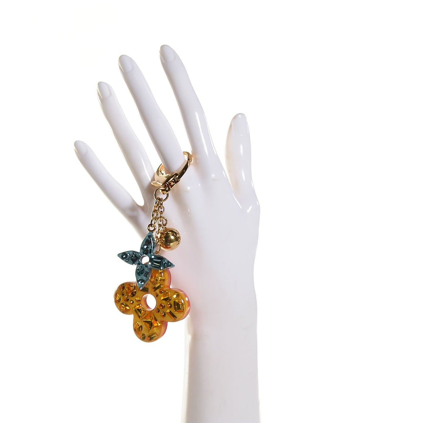 Resin Strass Glam Flower Bag Charm Multicolor