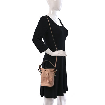 Fendi Vitello King F is Fendi Logo Embossed Mini Mon Tresor Bucket Bag Light Rose 2 of 9