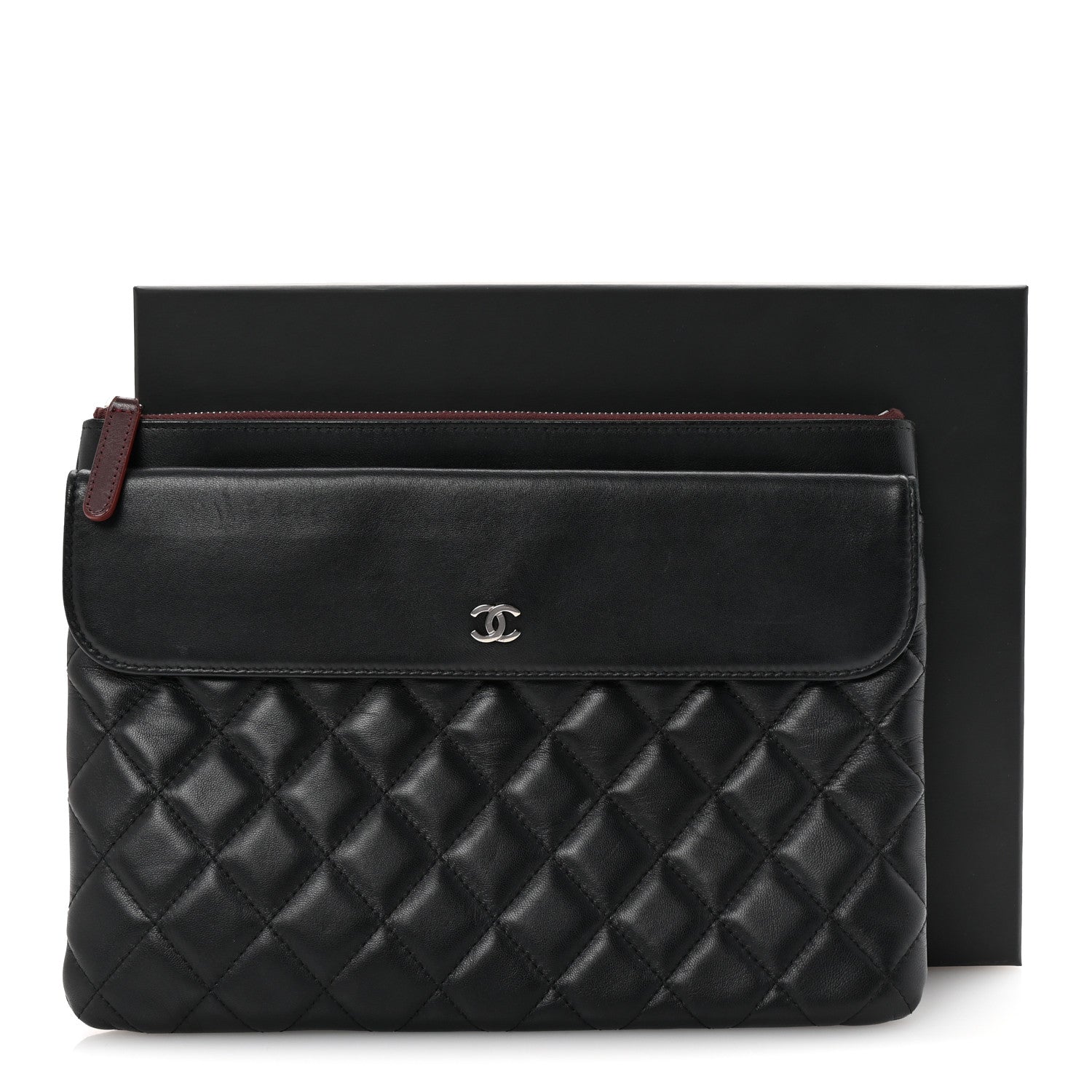 Chanel Lambskin Quilted Medium Flap Cosmetic Case Black 8 of 8