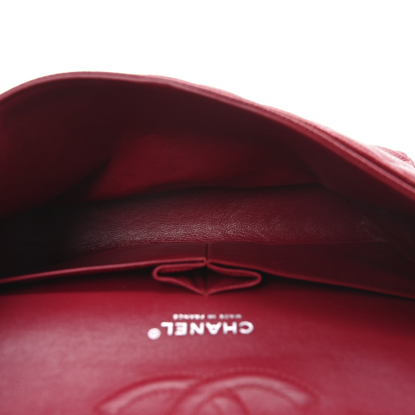 Caviar Quilted Medium Double Flap Red