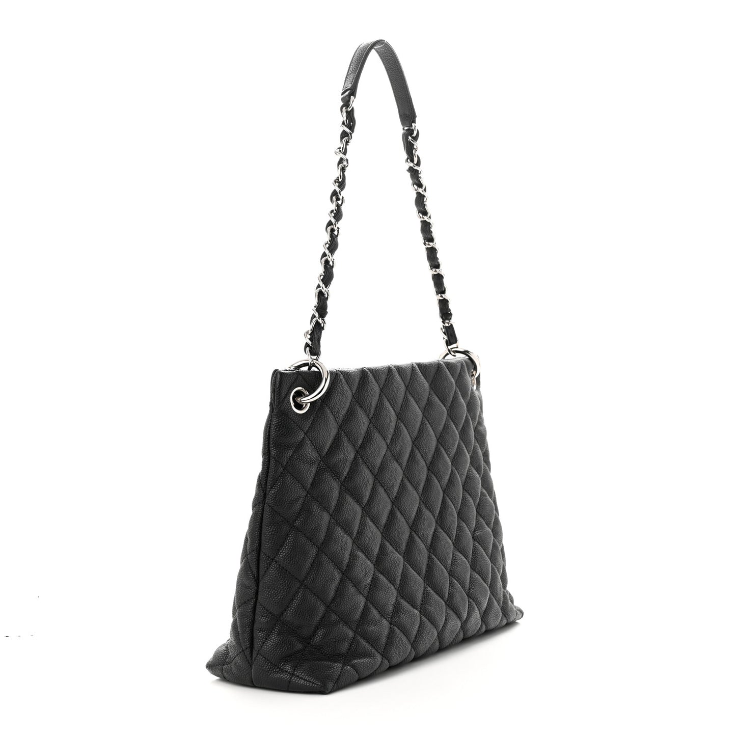 Caviar Quilted Easy Zip Tote Black