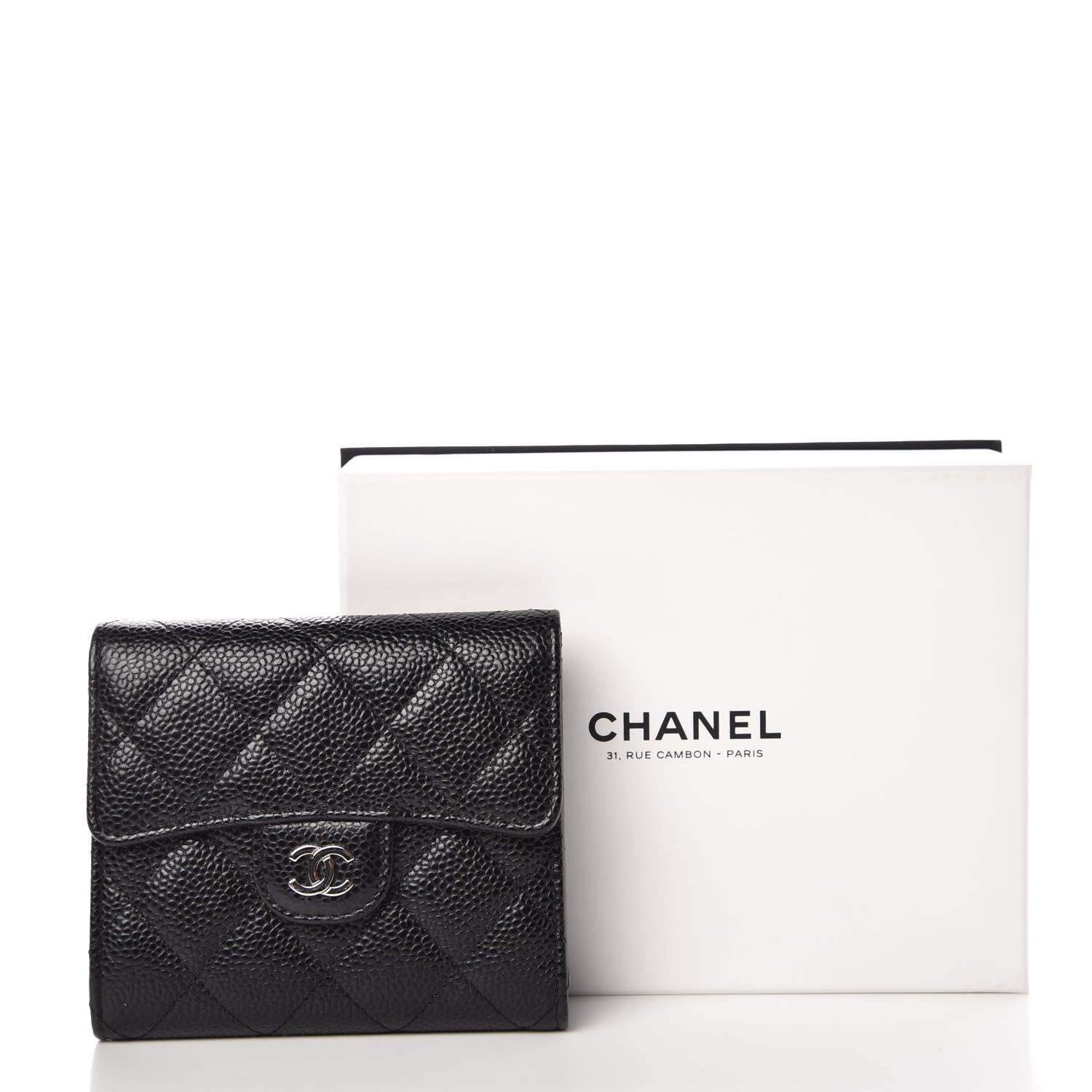 Chanel Caviar Quilted Compact Flap Wallet Black 9 of 9