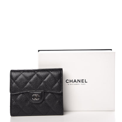Chanel Caviar Quilted Compact Flap Wallet Black 9 of 9