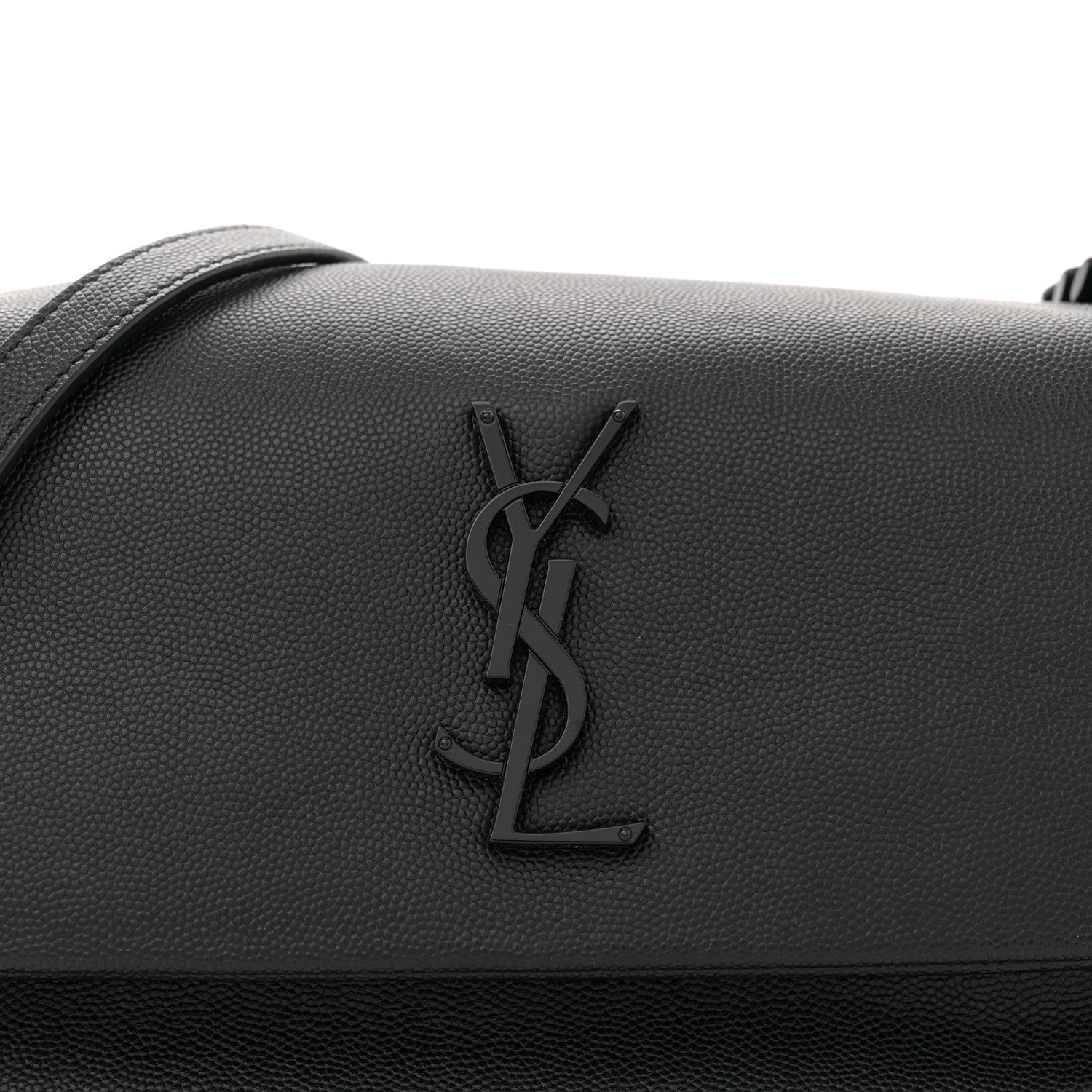 Saint Laurent Grain De Poudre Medium West Hollywood Monogram Fold-Over Black 8 of 12
