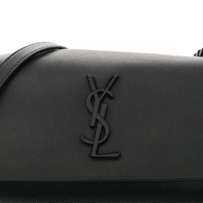 Saint Laurent Grain De Poudre Medium West Hollywood Monogram Fold-Over Black 8 of 12