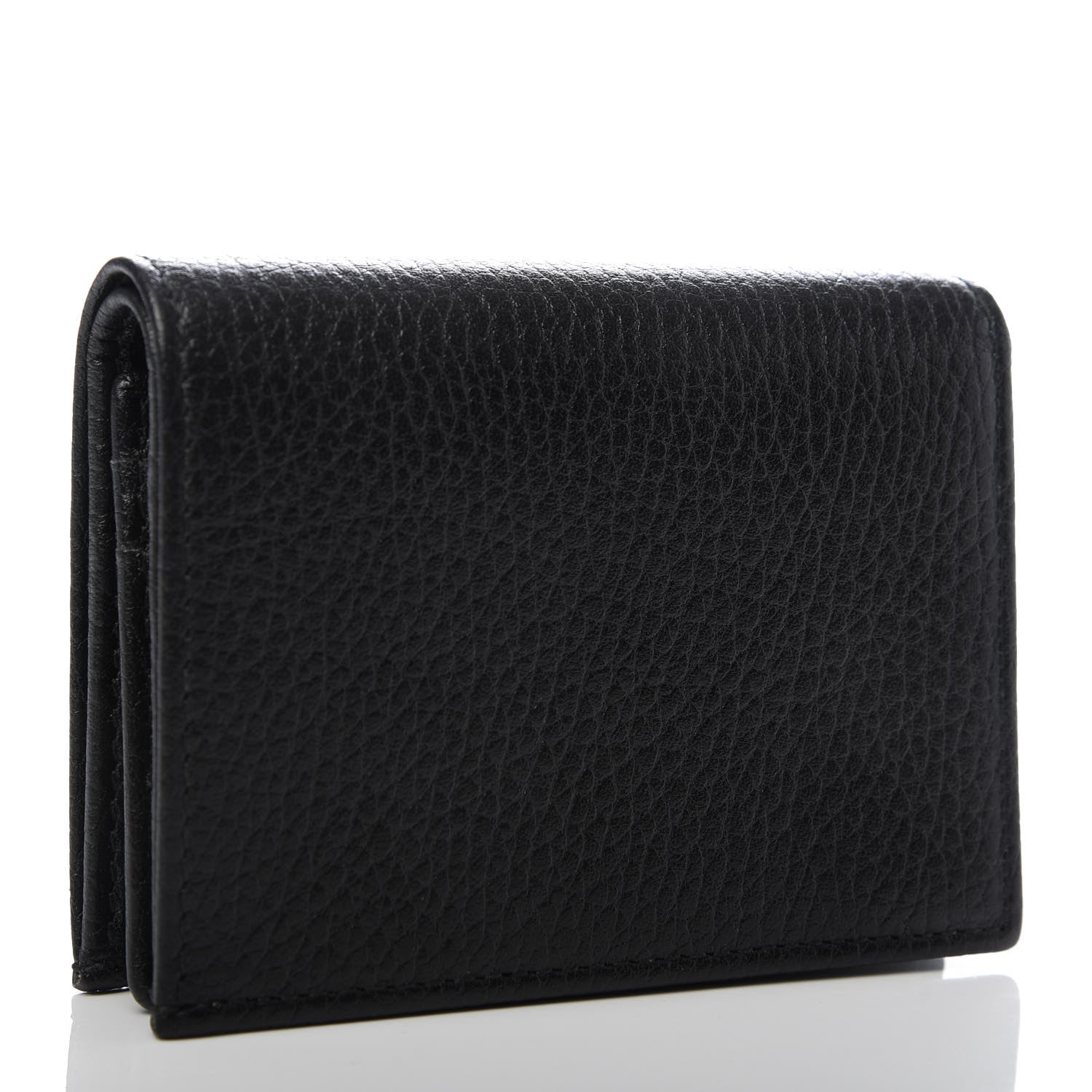 Gucci Pebbled Calfskin GG Marmont Card Case Black 3 of 8