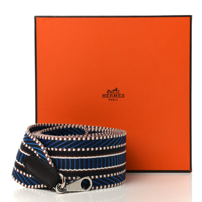 Hermes Toile Swift 50mm Sangle Cavale Shoulder Strap Bleu Zellige Indigo Black 7 of 7
