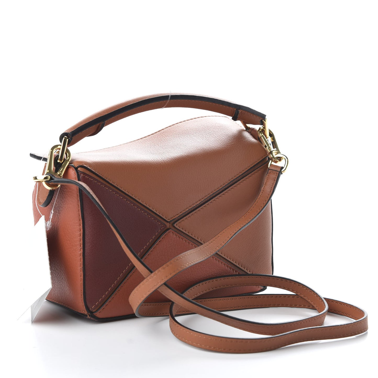 Calfskin Mini Puzzle Bag Spice Orange Pumpkin