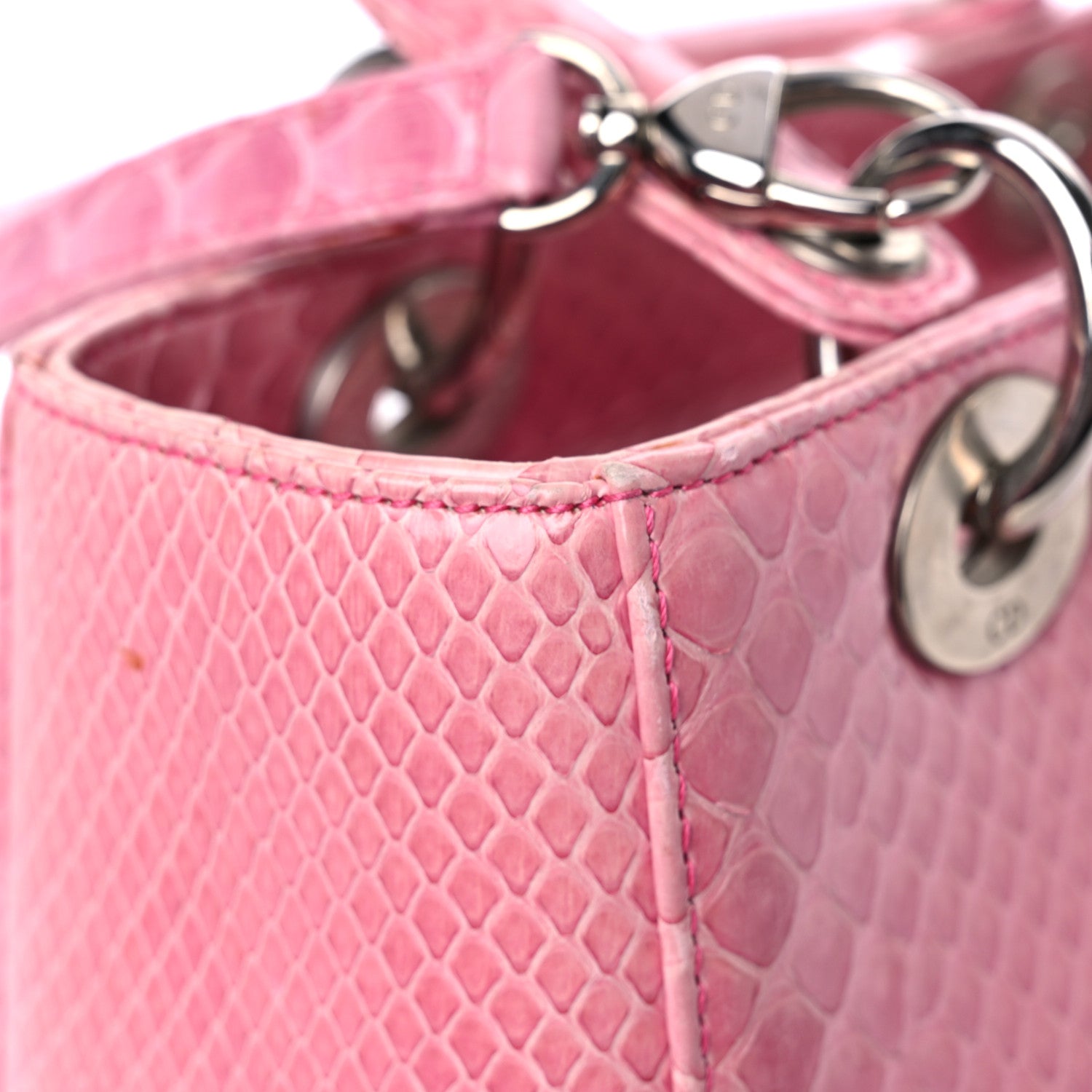 Christian Dior Python Medium Lady Dior Pink 14 of 25