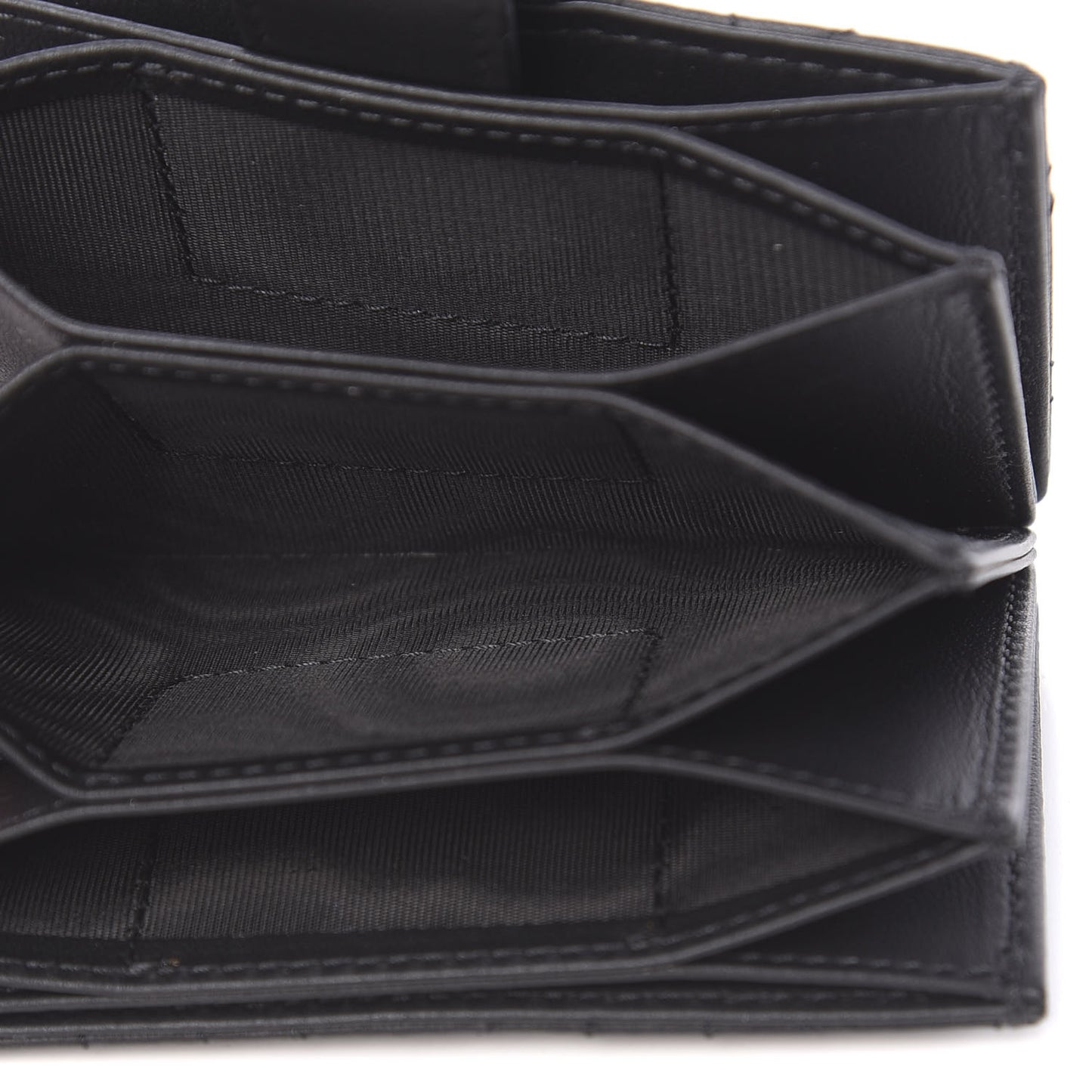 Ultra Matte Calfskin Cannage Lady Dior 5-Gusset Card Holder Black