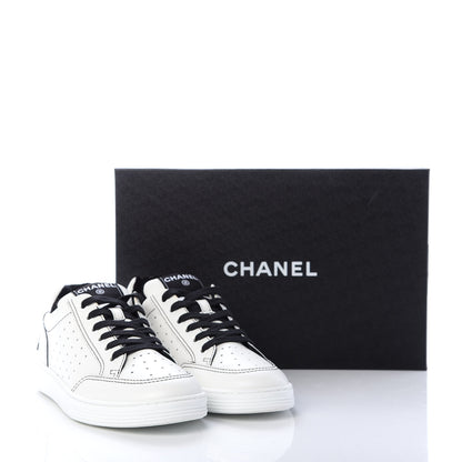Chanel Calfskin Womens Logo Sneakers 39 White Black 11 of 11