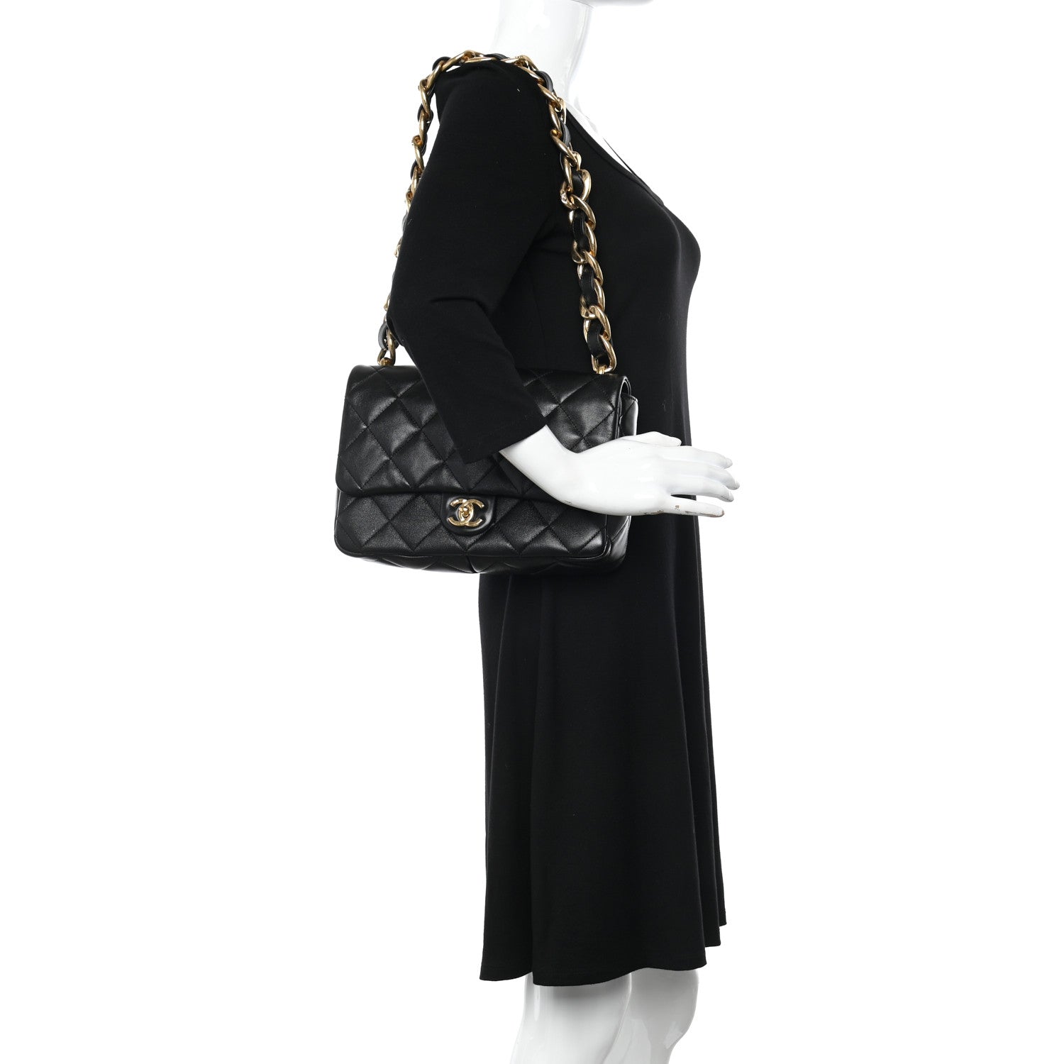 Chanel Lambskin Quilted Large CC Funky Town Flap Black 2 of 13
