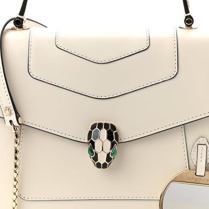 Bulgari Calfskin Serpenti Forever Top Handle White 8 of 10