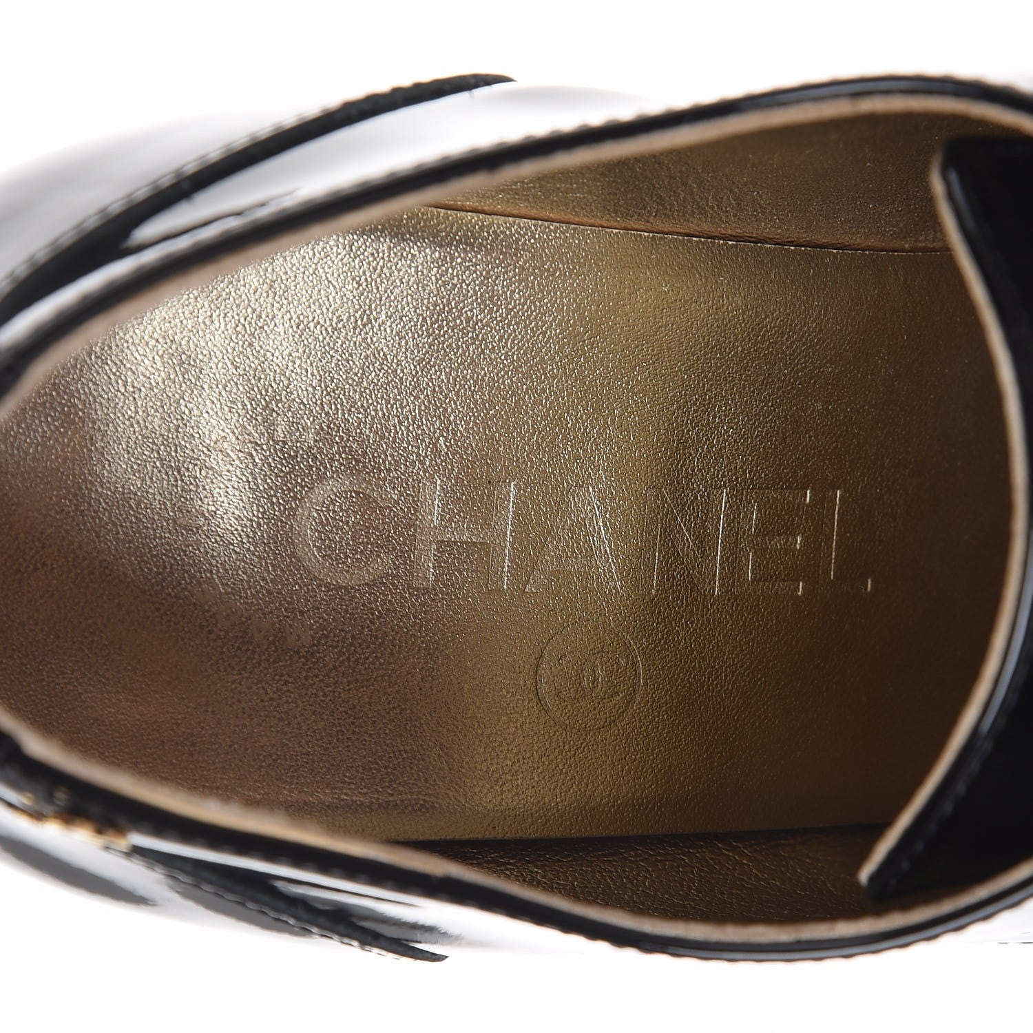 Chanel Patent Calfskin Oxford Lace Up Ankle Booties 36.5 Black 9 of 10
