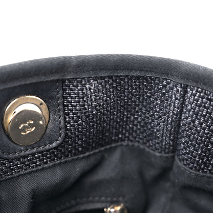 Chanel Woven Straw Raffia Large Deauville Tote Black 18 of 24
