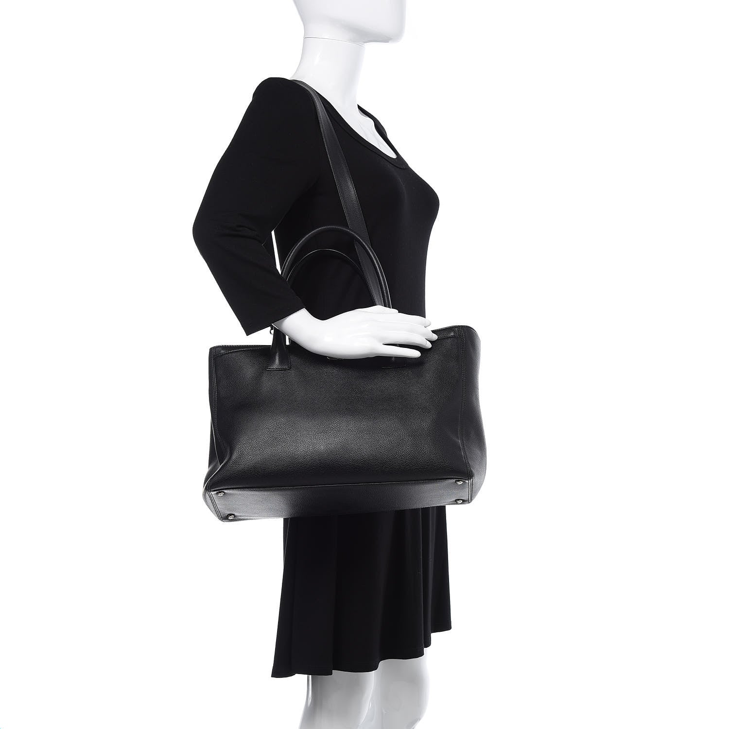 Chanel Calfskin Cerf Executive Shopper Tote Black 2 of 11