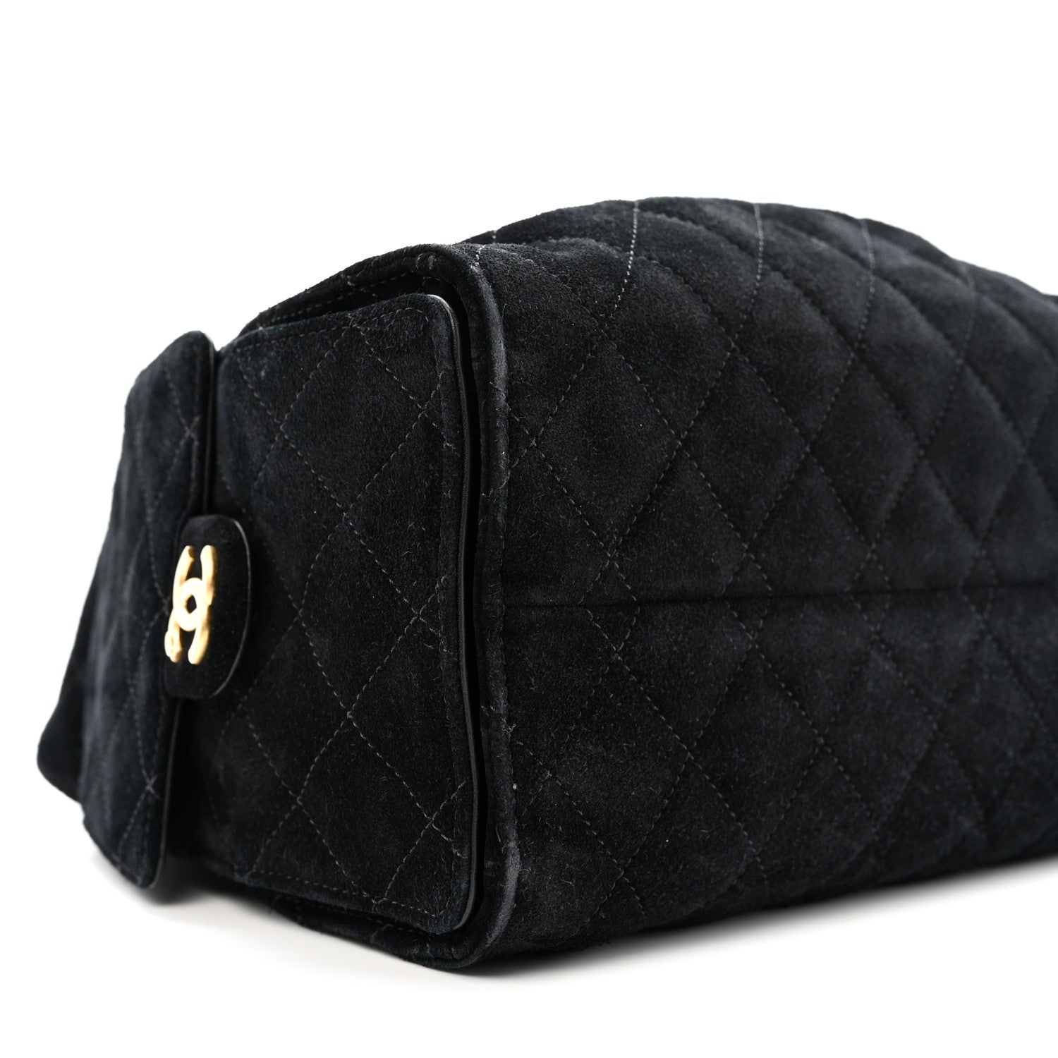 Chanel Suede Quilted Small Chanel 25 Handbag Black 9 of 13