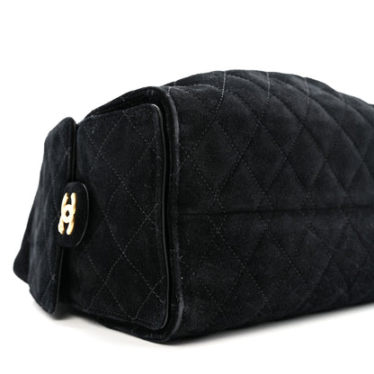 Chanel Suede Quilted Small Chanel 25 Handbag Black 9 of 13