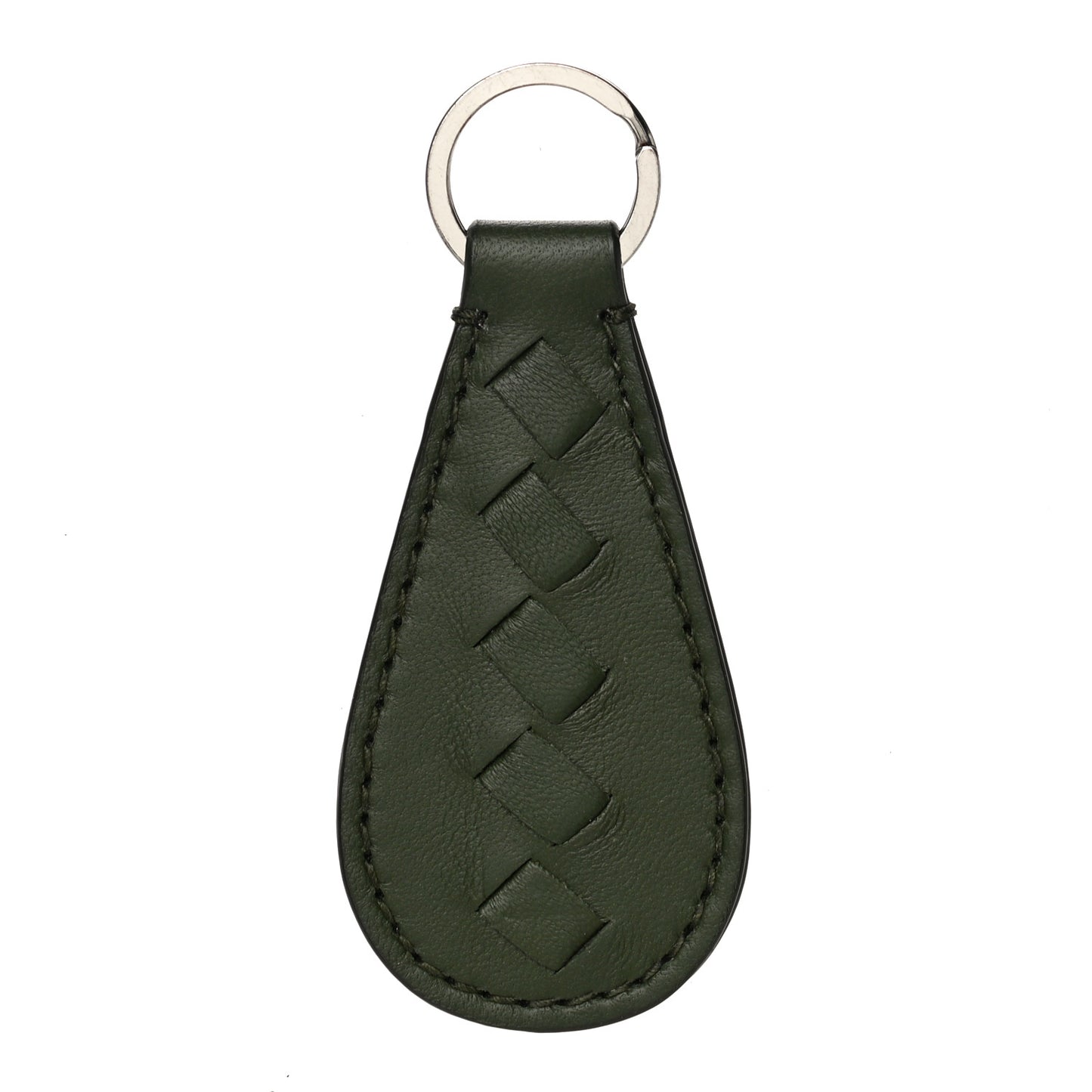 Nappa Intrecciato Key Ring Dark Green