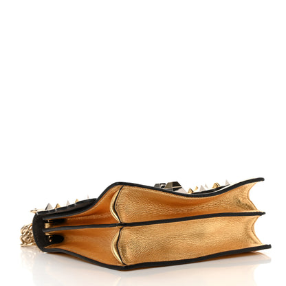 Fendi Vitello Catalan Mirror Scalloped Multi Studded Small Kan I Shoulder Bag Gold 4 of 12