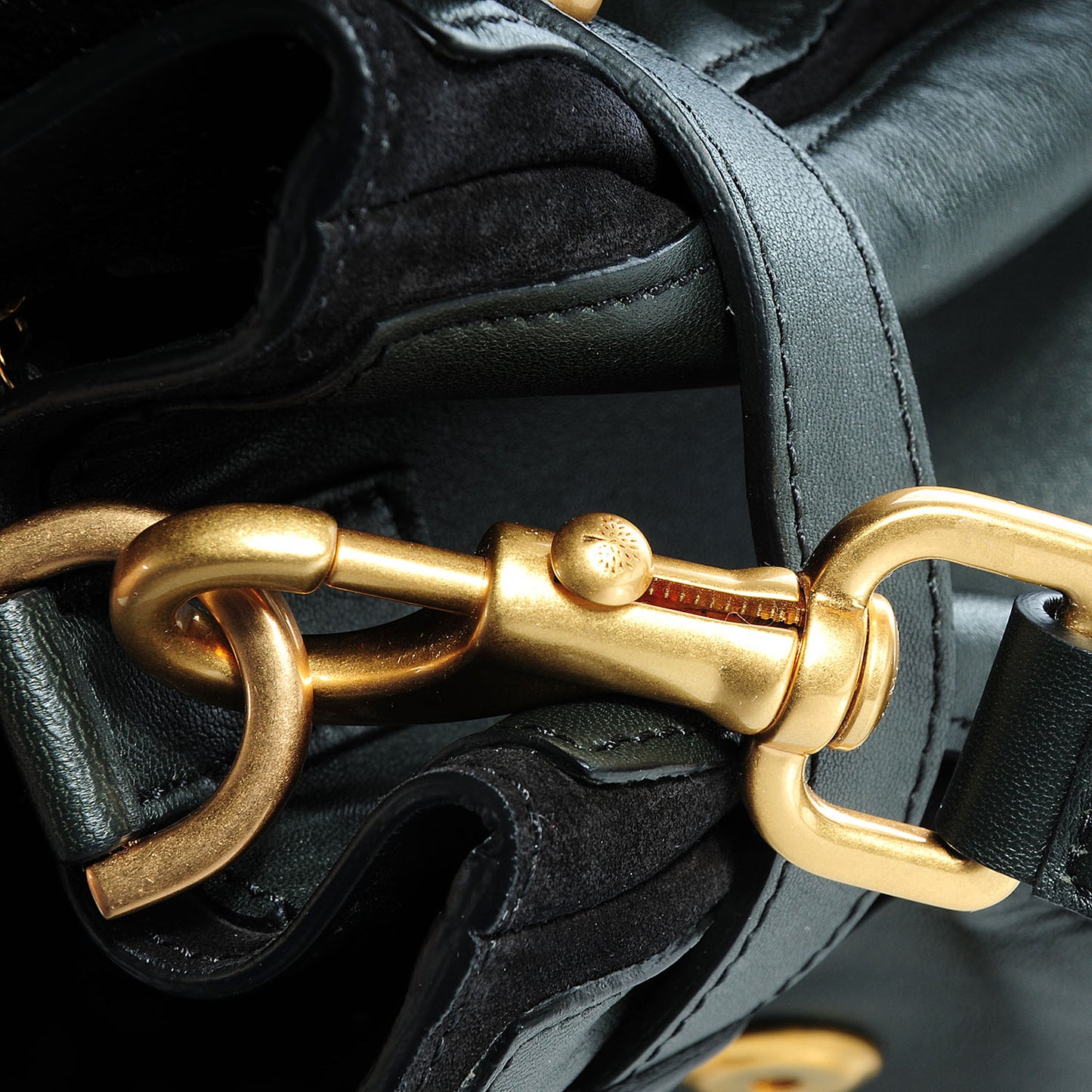 Nappa and Suede Alexa Satchel Evergreen