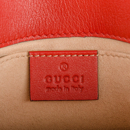 Gucci Calfskin Matelasse Mini GG Marmont Shoulder Bag Hibiscus Red 7 of 8