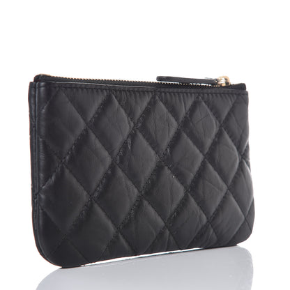 Chanel Aged Calfskin Charm Quilted Small Reissue Cosmetic Case Black 3 of 8