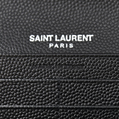 Saint Laurent Calfskin Matelasse Chevron Monogram Flap Wallet Black 8 of 9